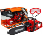 Reťazová píla na baterky s okuliarmi